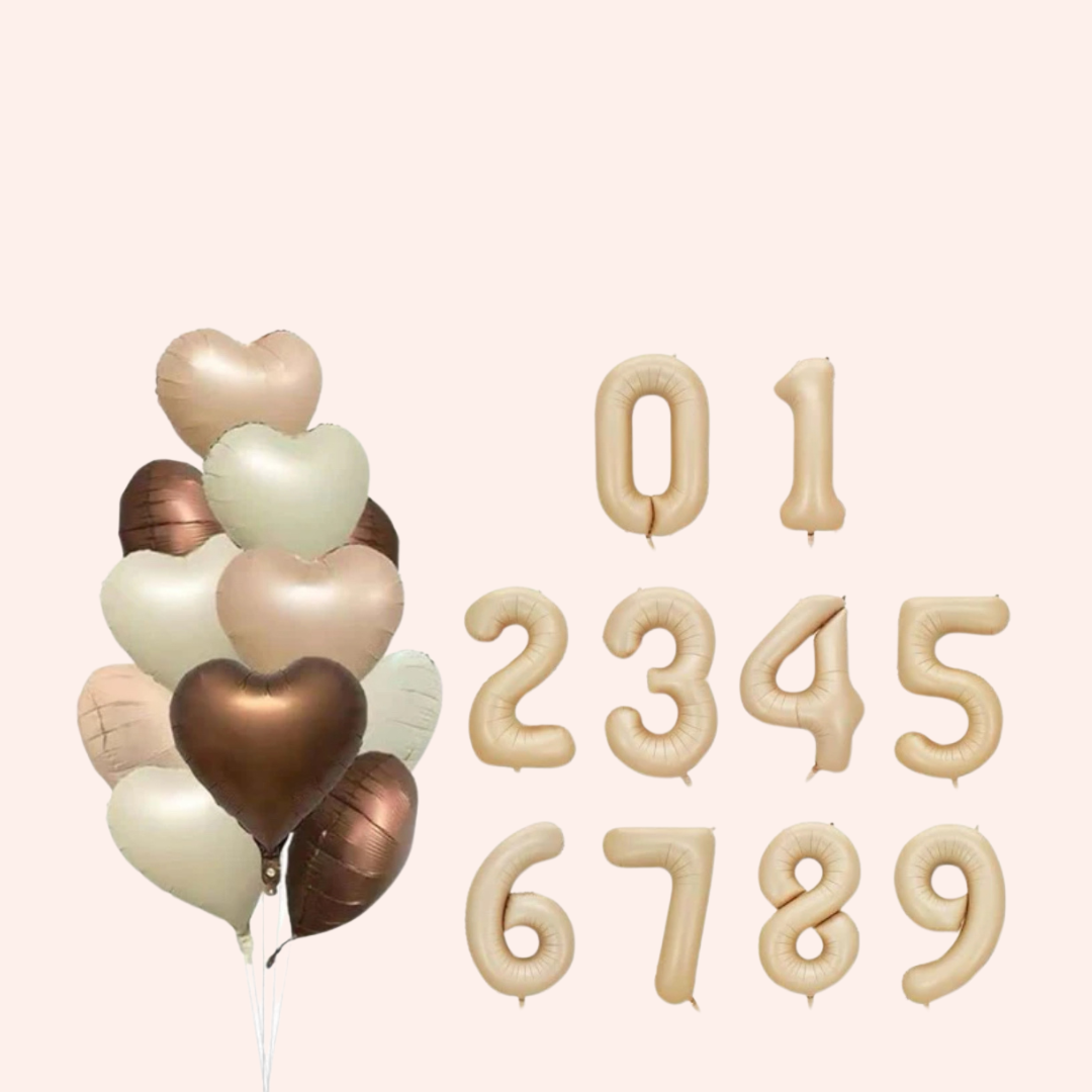 Hearts&Number balloonat customisable