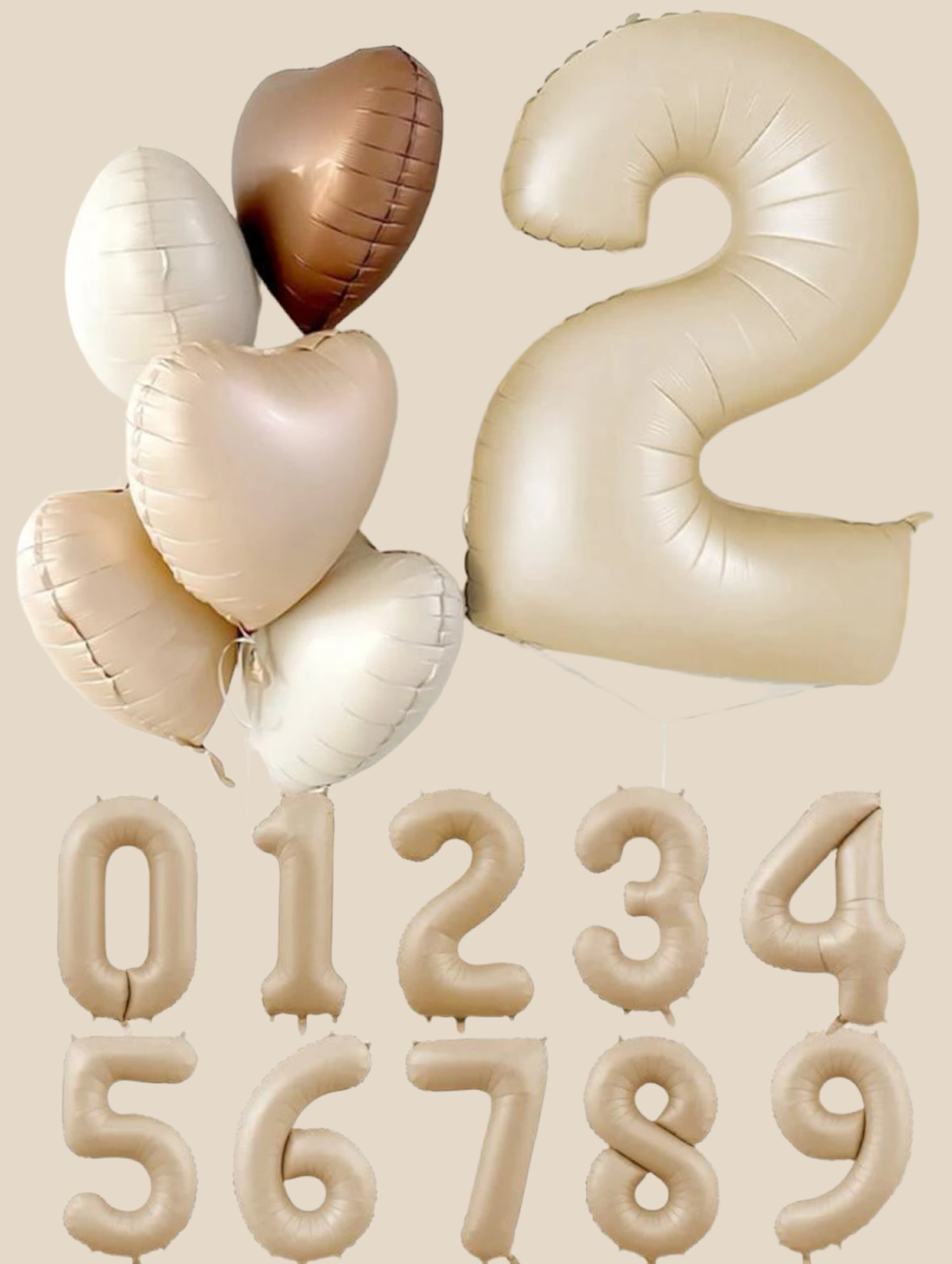 Hearts&Number balloonat customisable