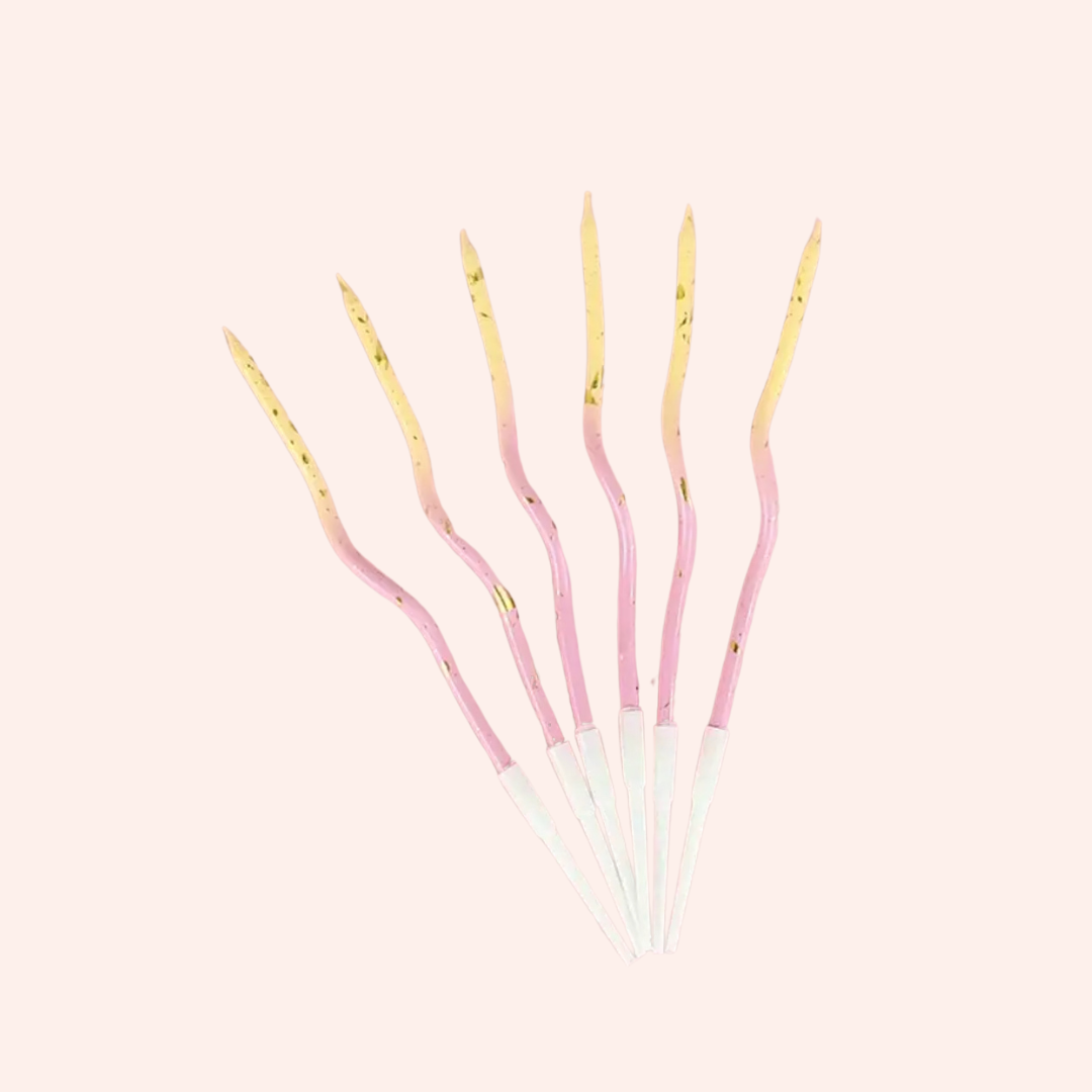 Pink twisty Birthday candle