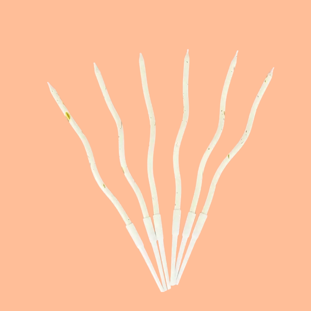 Twisty Off white birthday candles