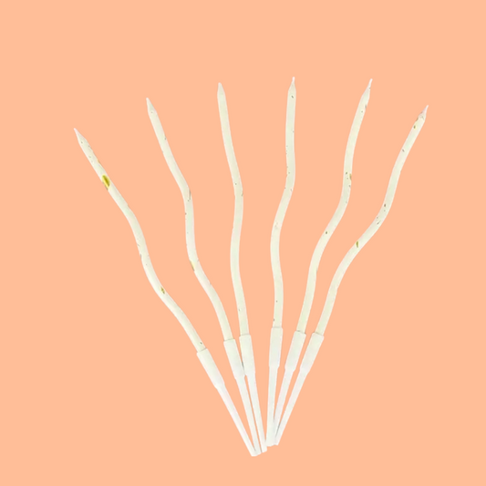 Twisty Off white birthday candles