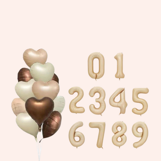 Hearts&Number balloonat customisable