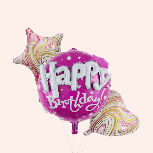 3pcs Happy 3D birthday balloons