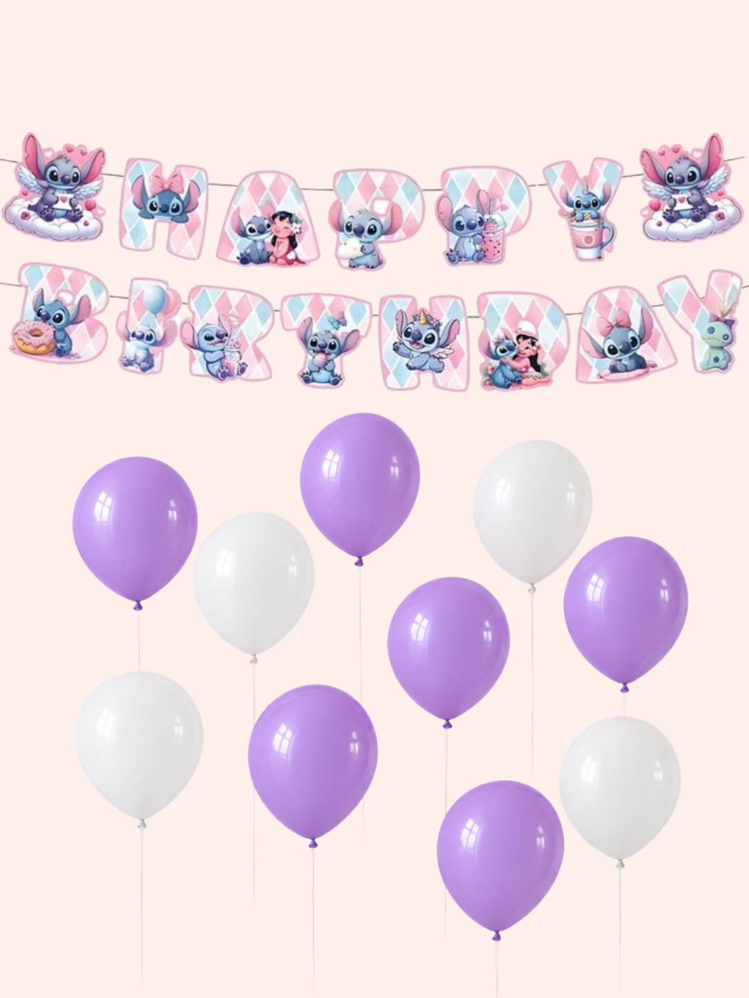 Stitch birthday balloons