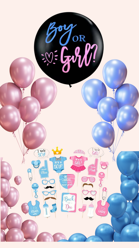 Gender reveal Balloons&sticks pack
