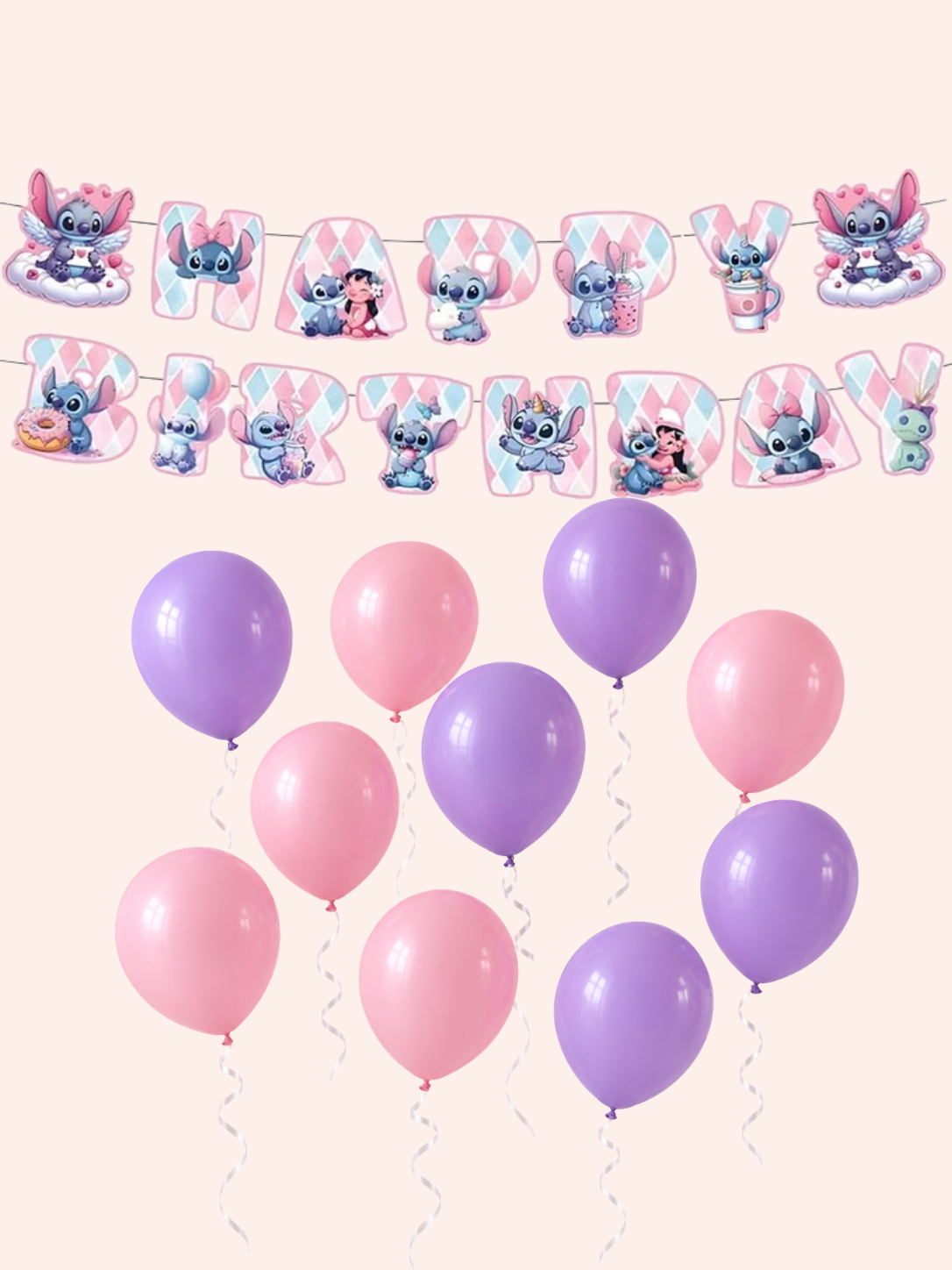 Stitch birthday balloons