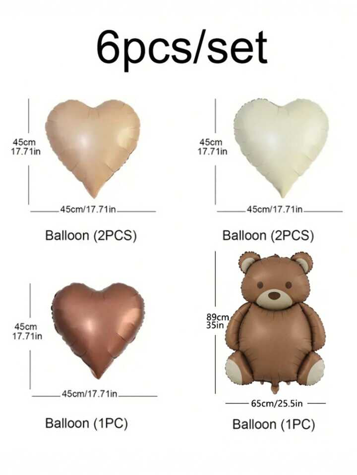 Bear&Hearts helium balloons