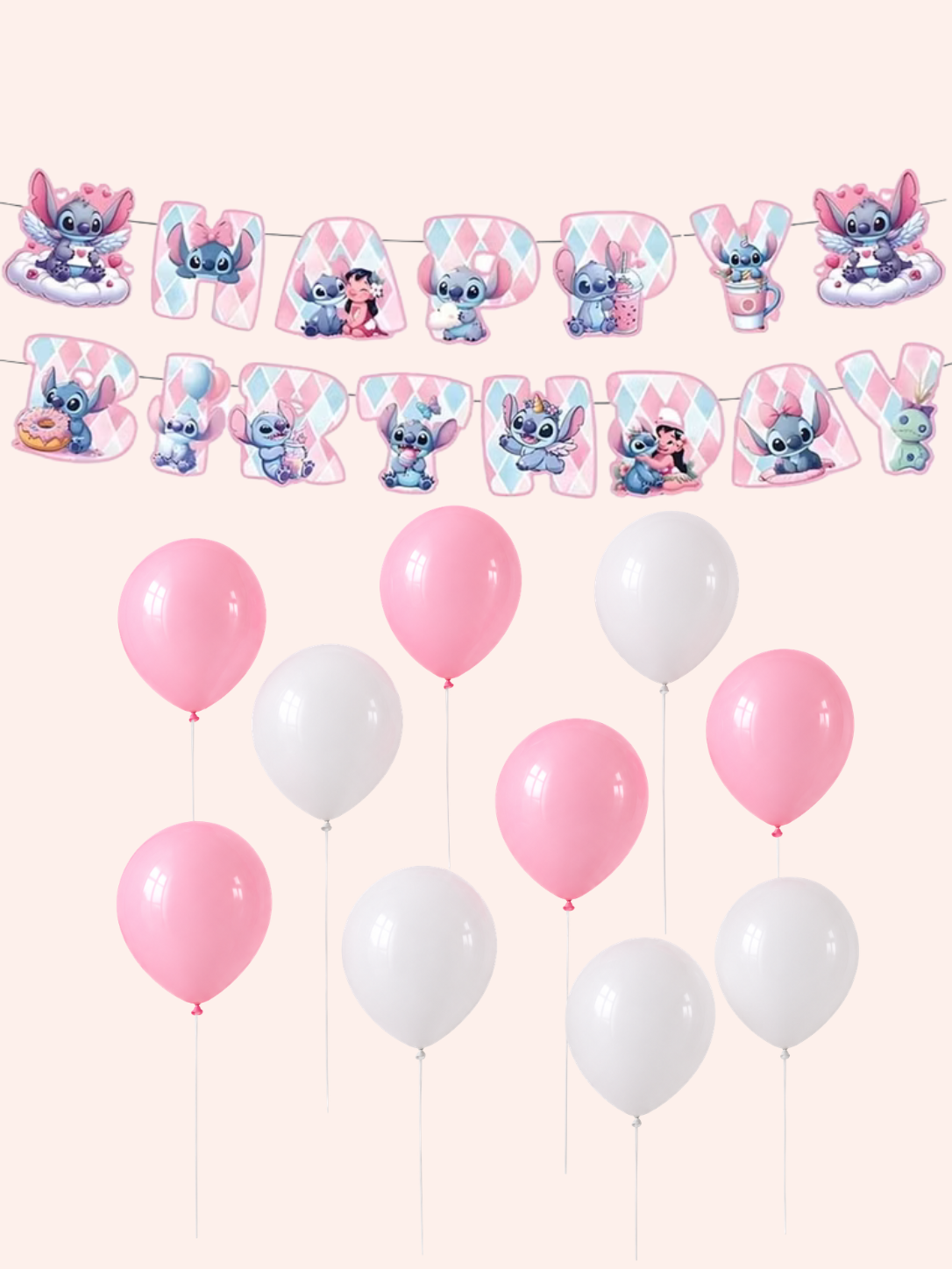 Stitch birthday balloons