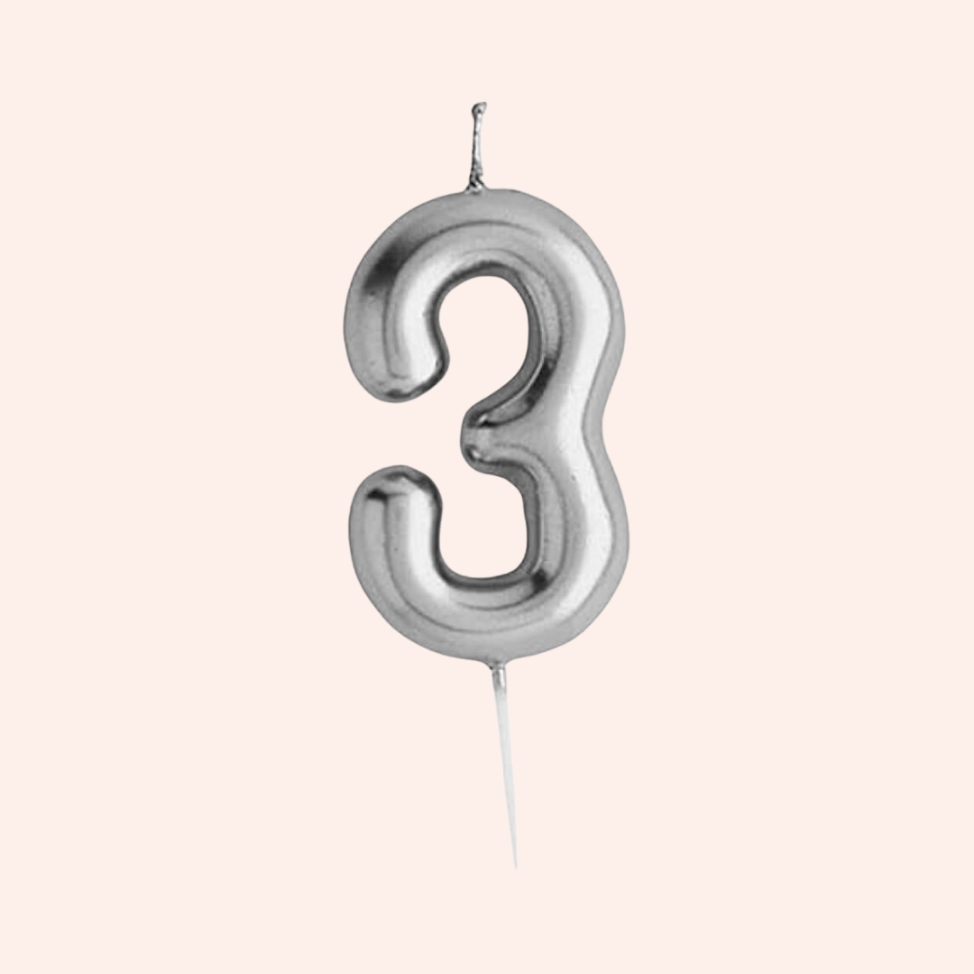 Candles number silver