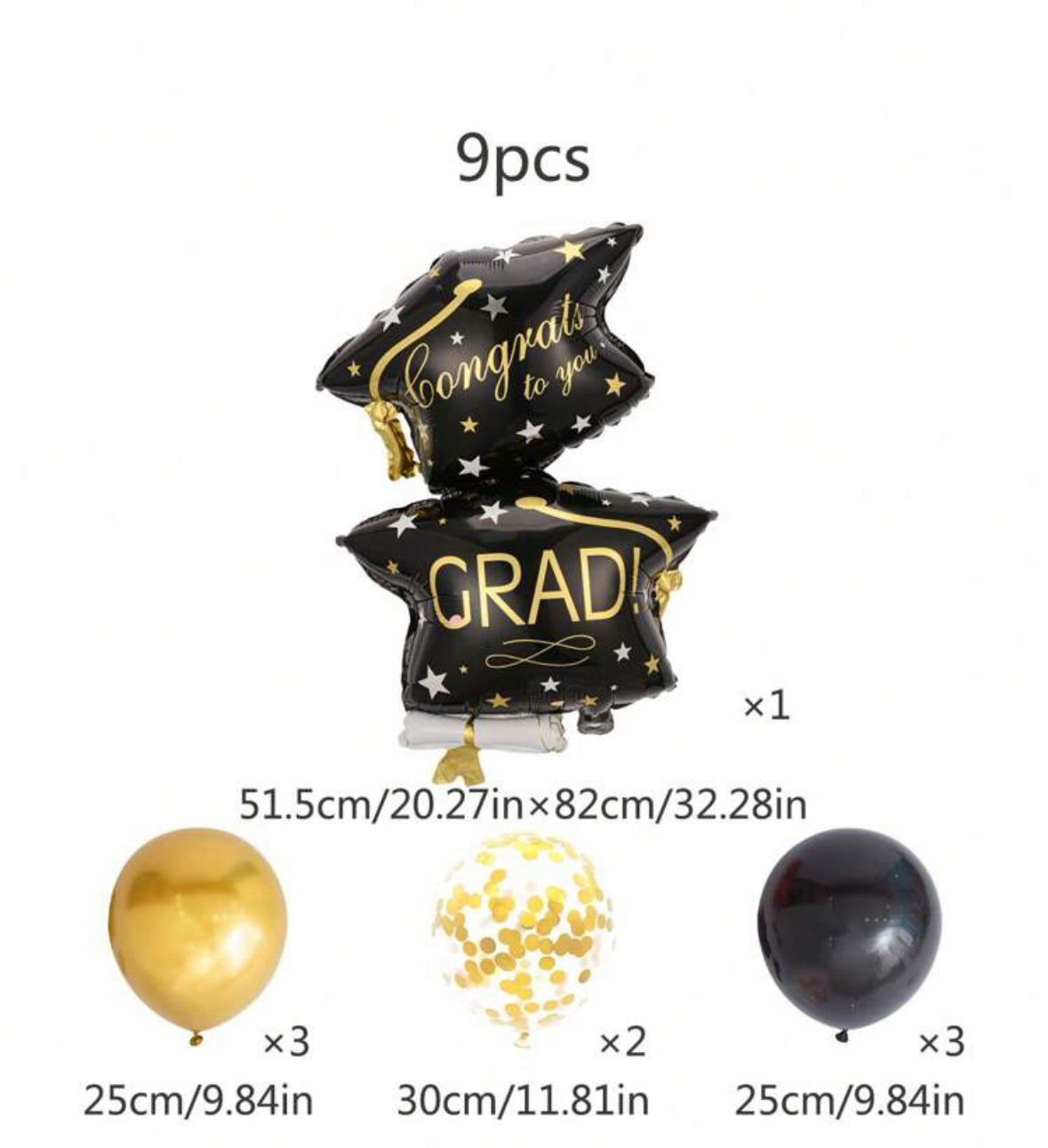 Graduation Double hat 9pcs