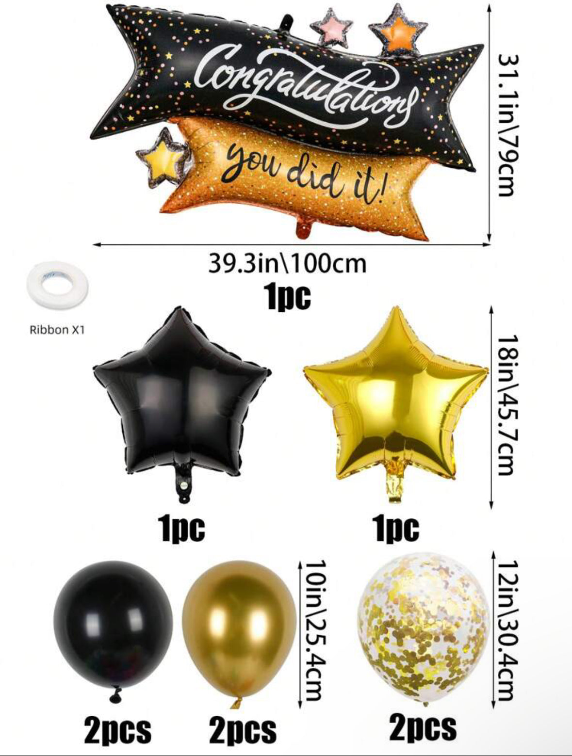 9 pcs pack Graduation balloonat